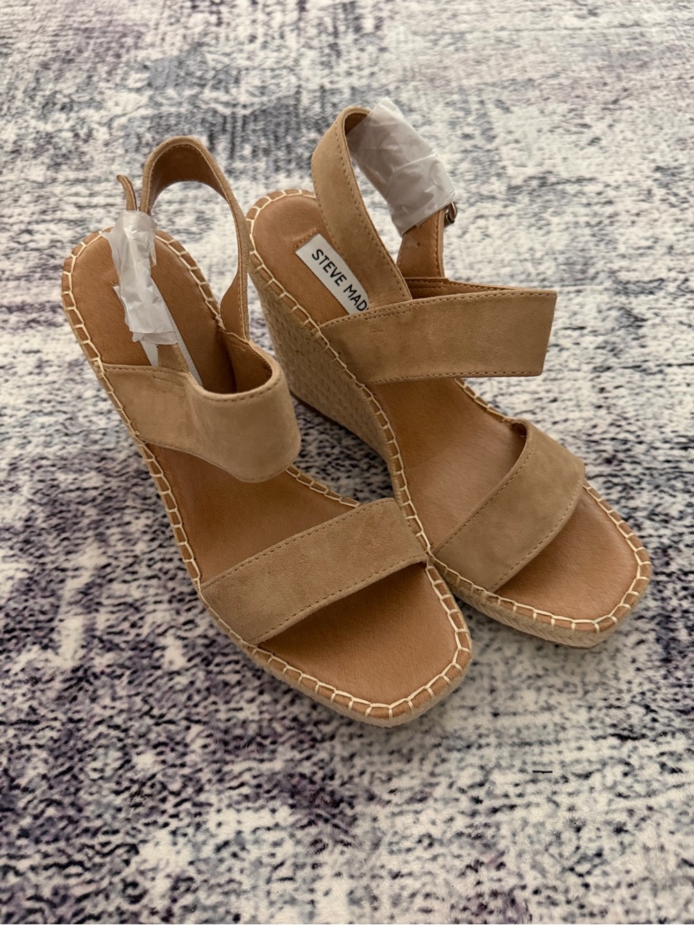 Steve Madden Tan Suede Espadrille Wedge Sandals